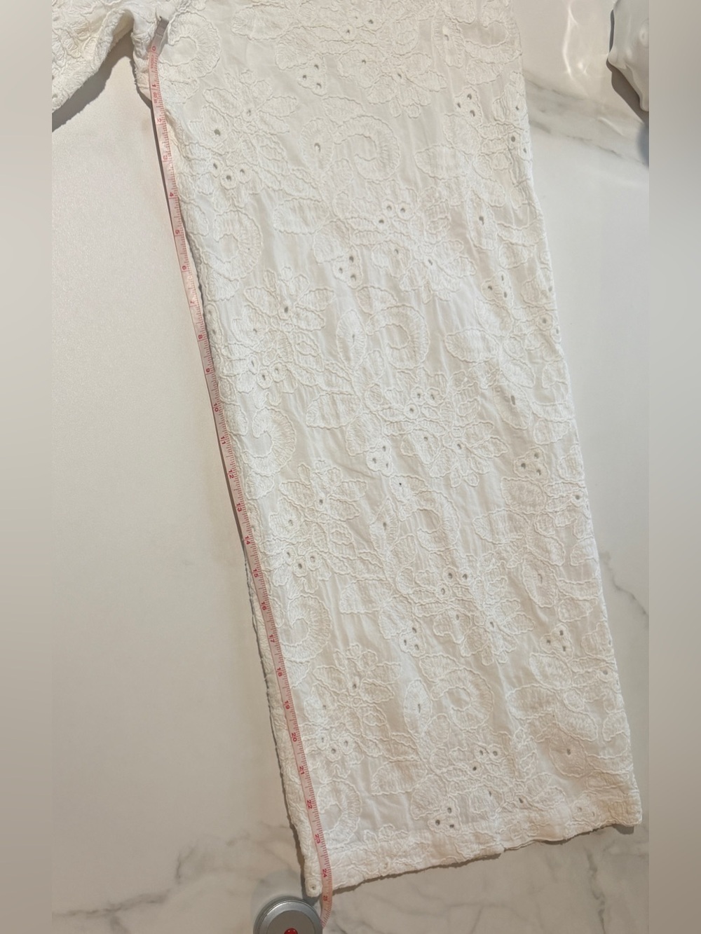 Zara white Lace Eyelet V-Neck Wide-Leg Jumpsuit - Picture 5 of 6